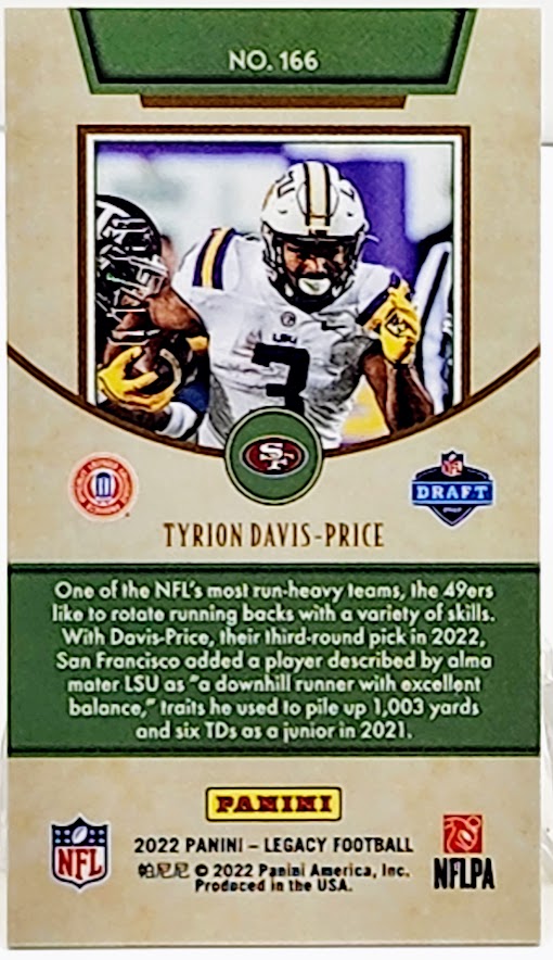 Tyrion Davis Price Legacy Gold Cracked Ice Mini Rookie 05/10 - 49ers