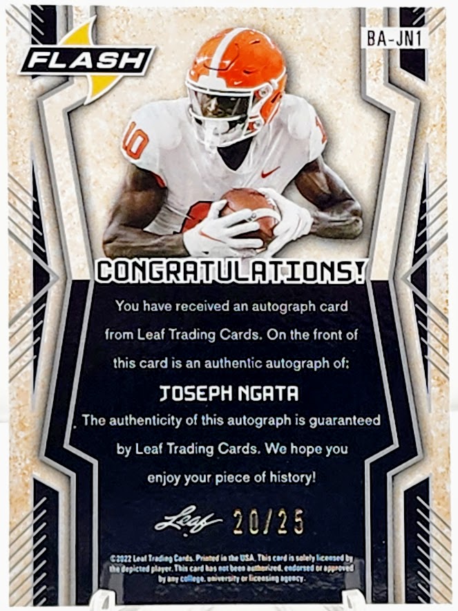 2022 Leaf Flash Blue Metalized Sparkles /25 Joseph Ngata #BA-JN1 Auto