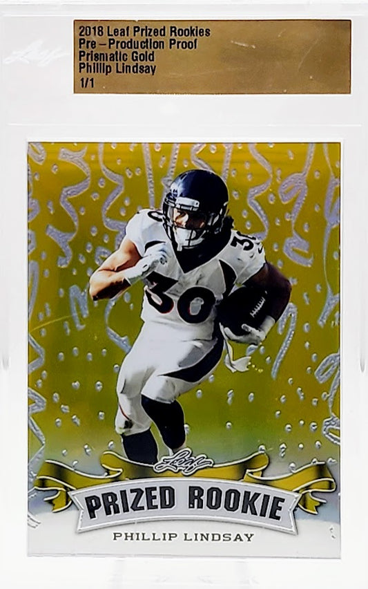 Phillip Lindsay 2018 Leaf Metal Prized Rookies Prismatic GOLD #1/1