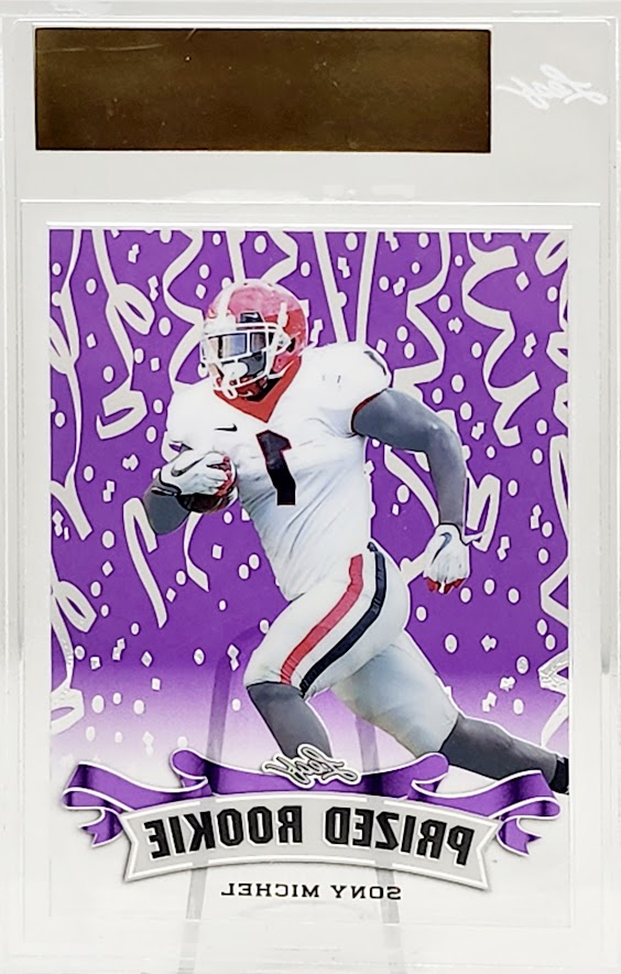 2018 Leaf Prized Rookies Sony Michel Clear Purple #1 Of 1