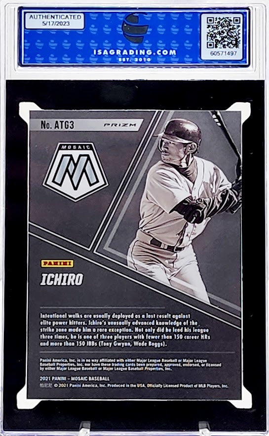 2021 Panini Mosaic Ichiro All-Time Greats Orange Reactive #ATG3 ISA 10 Mariners