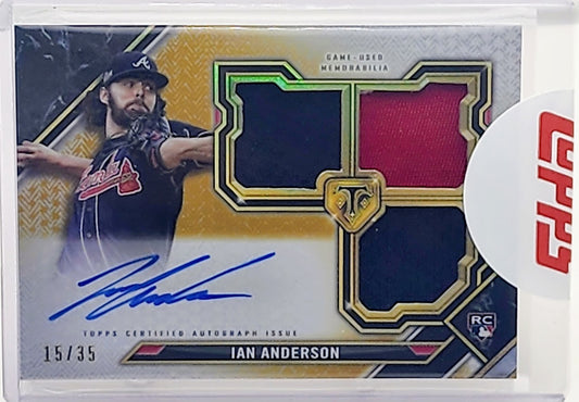 2021 Topps Triple Threads Gold /35 Ian Anderson #RFPAR-IA Rookie Auto RC