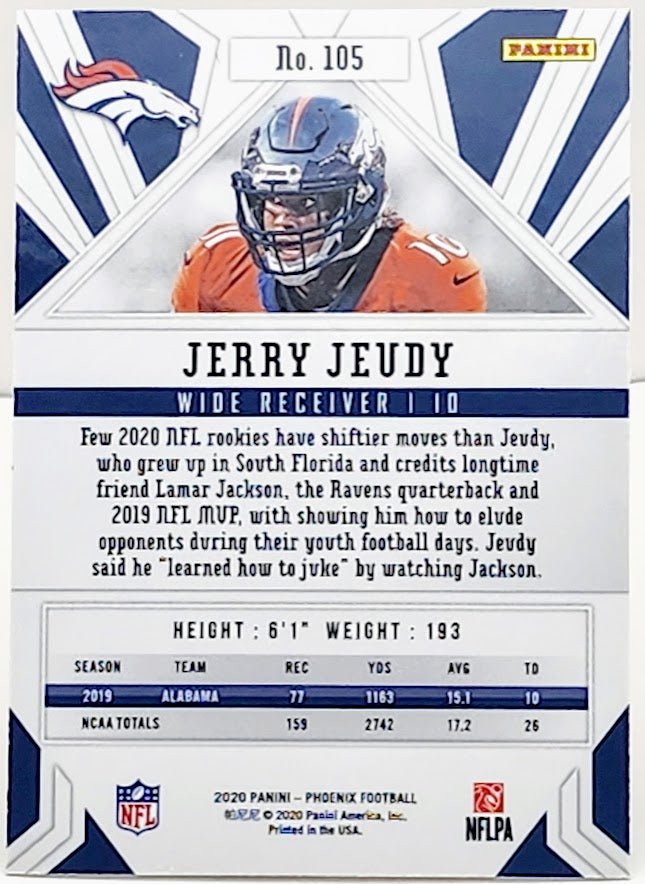 2020 Panini Phoenix Fire Burst Prizm #105 Jerry Jeudy Rookie Denver Broncos - walk-of-famesports