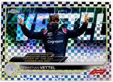 将图片加载到图库查看器,2022 Topps Chrome F1 Formula 1 #178 Sebastian Vettel Checker Flag X-Fractor