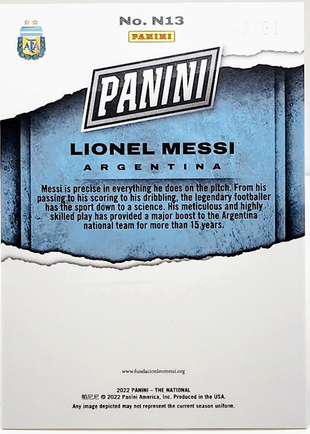2022 Panini National Convention Insert Blue #N13 Lionel Messi /50