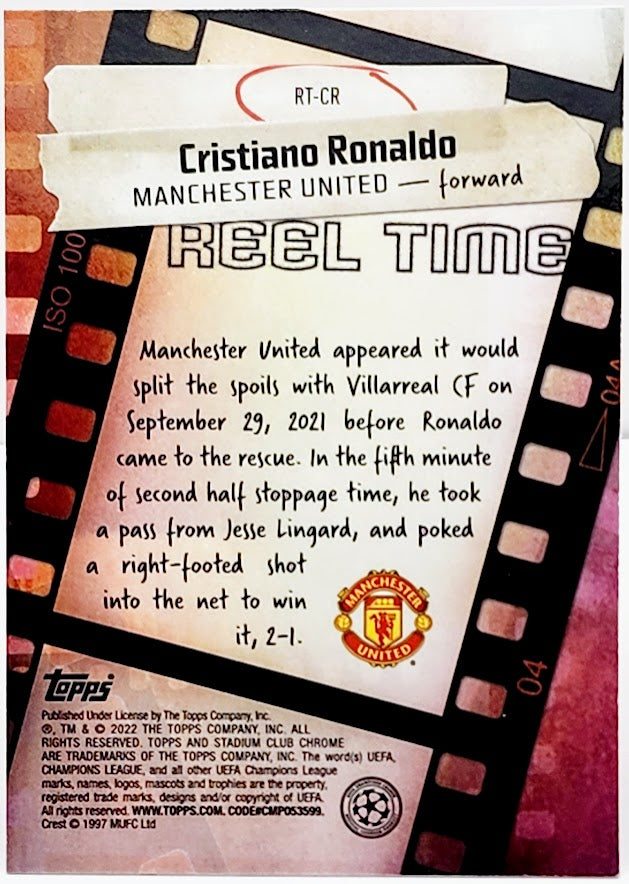 2021-22 Cristiano Ronaldo Reel Time Stadium Club Chrome #RT-CR