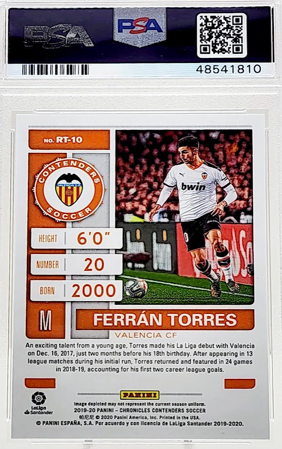 2019 Panini Chronicles Contenders Rookie Ticket #RT10 Ferran Torres PSA 10 RC