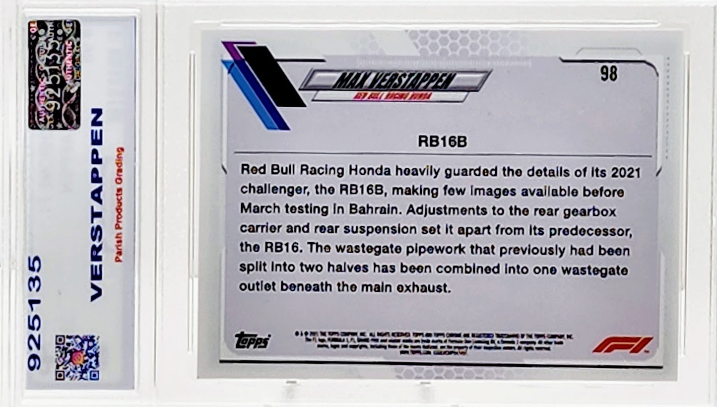 2021 Topps Chrome F1 Max Verstappen Refractor #98 Parish 9 Mint