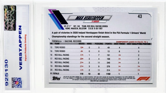 2021 Topps Chrome Formula 1 Max Verstappen Refractor #43 Parish 9 Mint