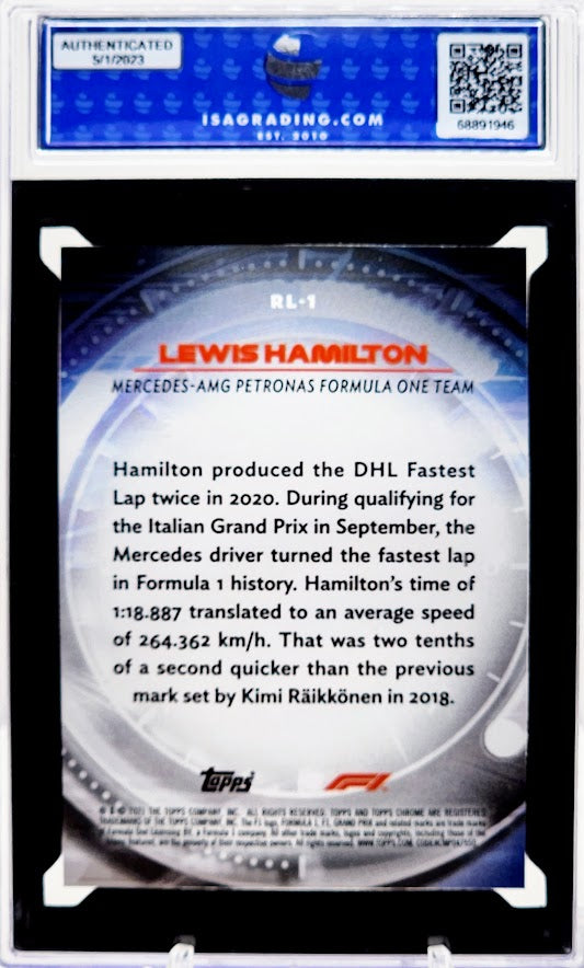 2021 Topps Chrome F1 #RL1 Lewis Hamilton REDLINERS Card ISA 10 GEM MNT