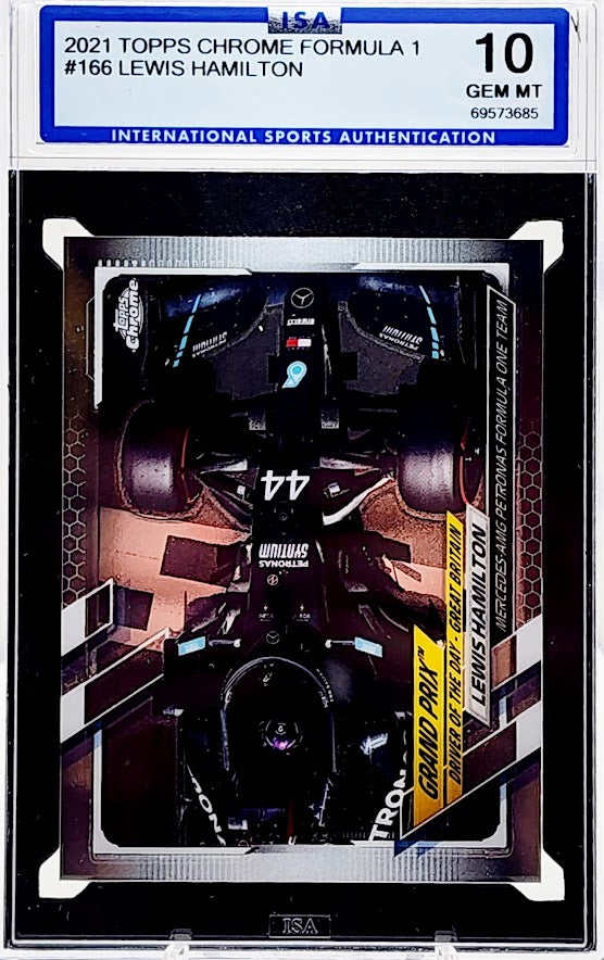 2021 Topps Chrome F1 #166 Lewis Hamilton Refractor SP ISA 10 Gem Mint Mercedes AMG