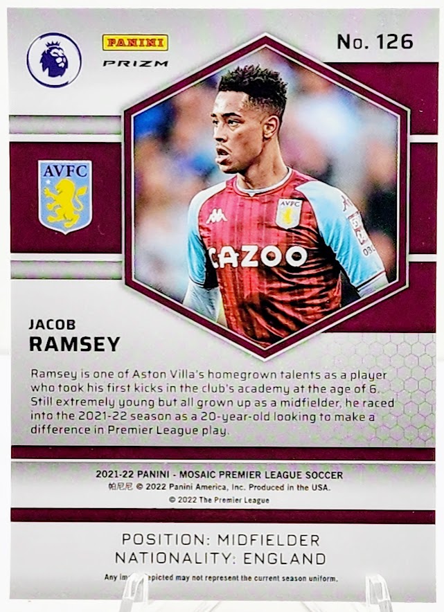 2021-22 Panini Mosaic Premier League Mosaic Prizm Jacob Ramsey #126 Rookie RC
