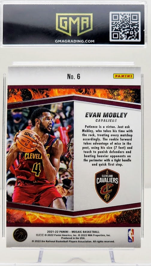 2021-22 Panini Mosaic Rising Stars Mosaic Prizm Evan Mobley #6 Rookie RC GMA 8.5 NM-MT