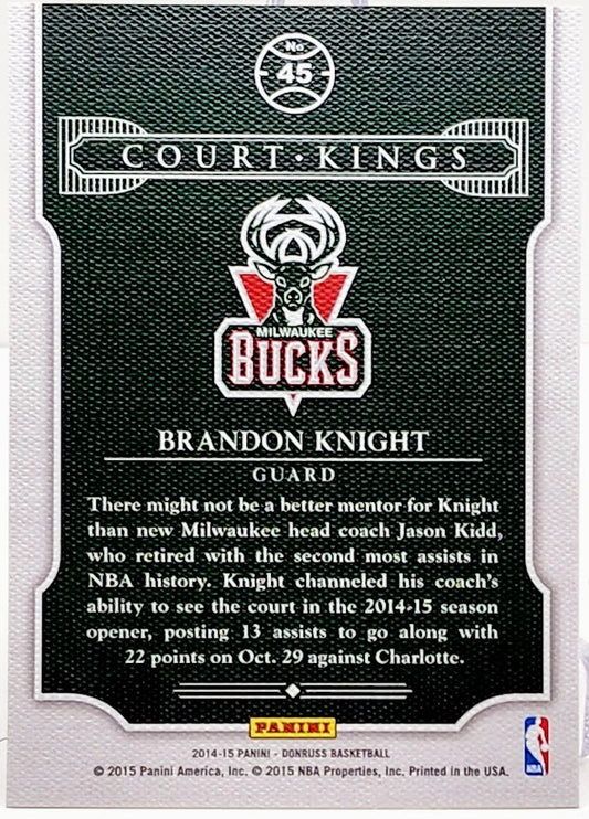 2014-15 Donruss Court Kings Stat Line Career Bucks Card #45 Brandon Knight /53