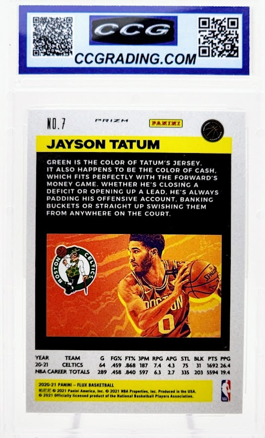 2020-21 Panini Flux Pulsar #7 Jayson Tatum CCG 10 Gem Mint