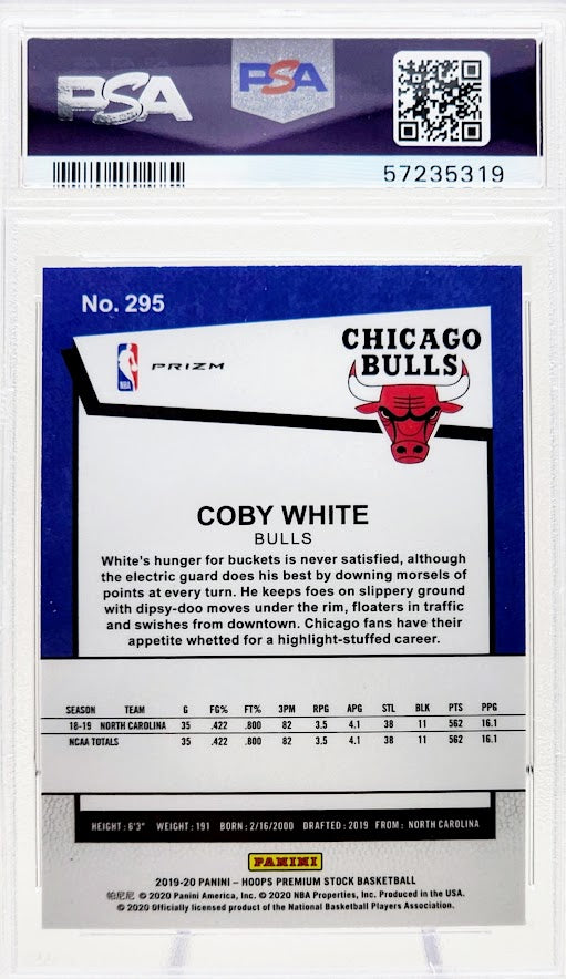 2019 Hoops Premium Stock Pulsar #295 Coby White Red Flash PSA 10 GEM MINT