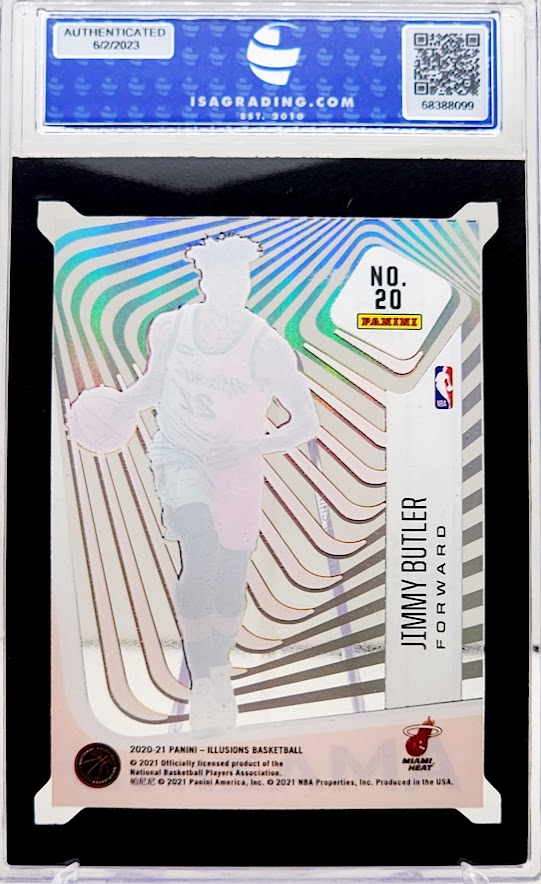 2020-21 Panini Illusions Jimmy Butler Amazing Orange Acetate Miami Heat #20 Card ISA 9 Mint
