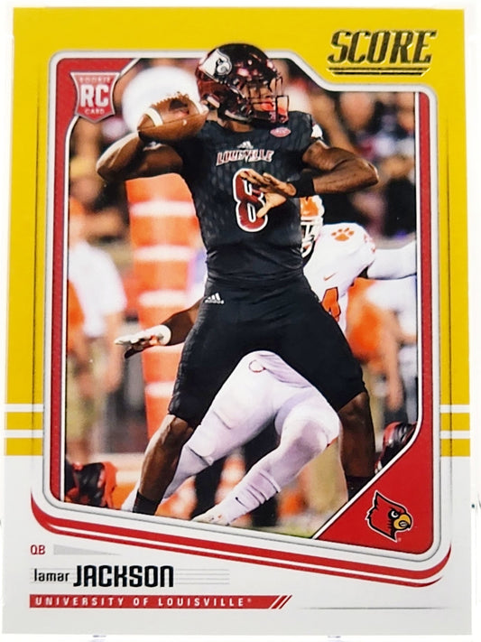 2018 Panini Score Lamar Jackson Gold Arizona Cardinals #352 PSA 9 Mint - walk-of-famesports