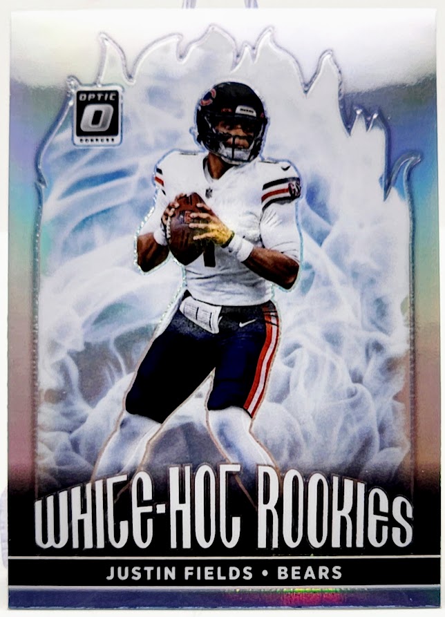 2021 Donruss Optic Justin Fields White Hot Rookies Holo Silver Prizm RC WHR-2 Bears