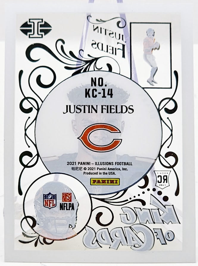 Justin Fields 2021 Panini Illusions KING OF CARDS RC KC-14 Chicago Bears