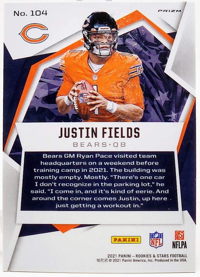 2022 Rookies & Stars Justin Fields Pulsar Rookie Prizm RC 104