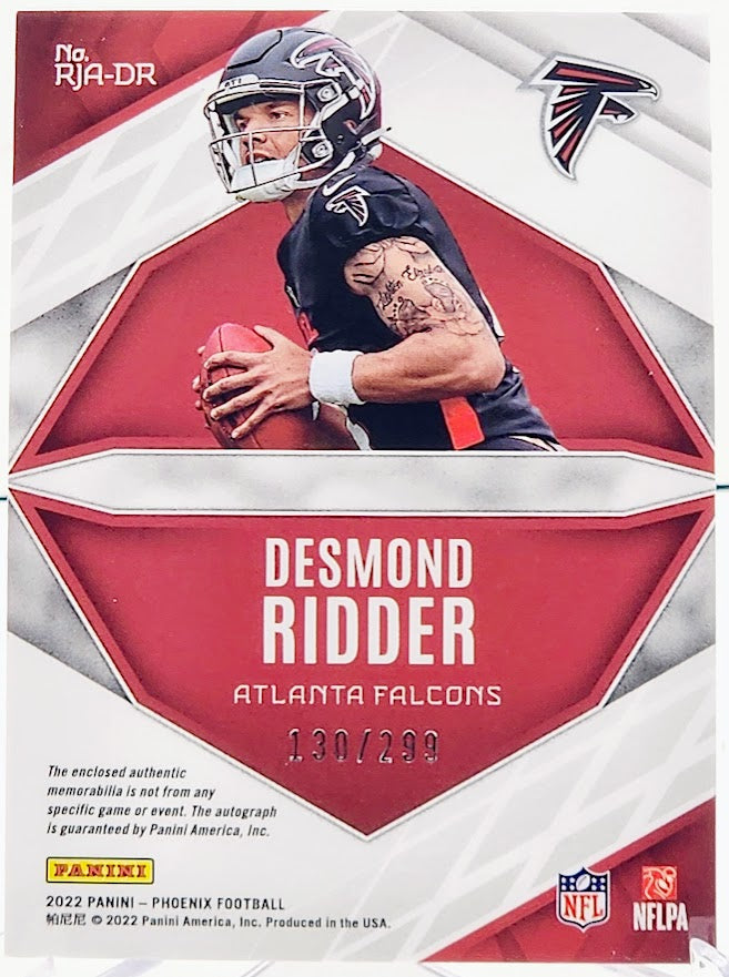 2022 Panini Phoenix Desmond Ridder Rookie Patch Auto #/299 #RJA-DR