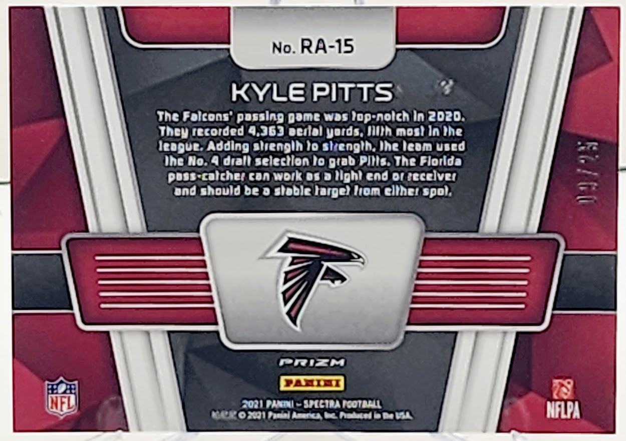 2021 Spectra Football Rise Above Meta 9/25 Kyle Pitts Rookie #RA-15 Atlanta Falcons