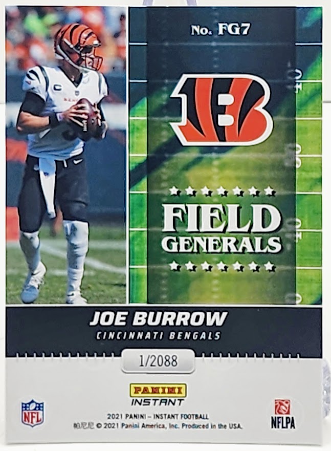 2021 Panini Instant Joe Burrow FIELD GENERALS 1/2088 SP Cincinnati Bengals #FG7