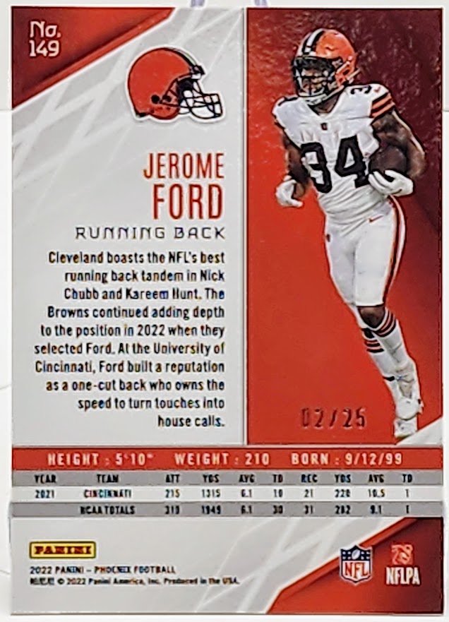 2022 Panini Phoenix GREEN Jerome Ford RC SSP 2/25 Cleveland Browns