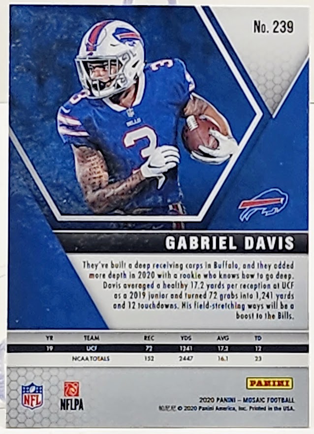2020 Panini Mosaic Rookies Silver Prizm Gabriel Davis #239 Rookie RC