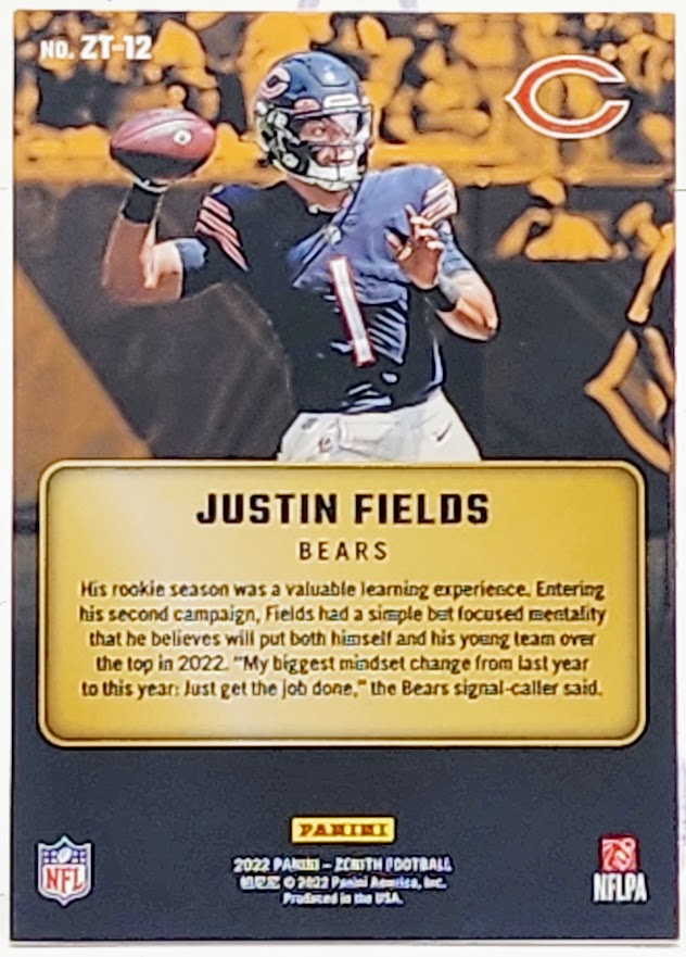 JUSTIN FIELDS 2022 Panini Zenith Football Z-Team #ZT-12 Chicago Bears SP