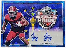 将图片加载到图库查看器,2022 Leaf Metal Draft State Pride Blue Crystals /20 Ty Fryfogle Rookie Auto RC