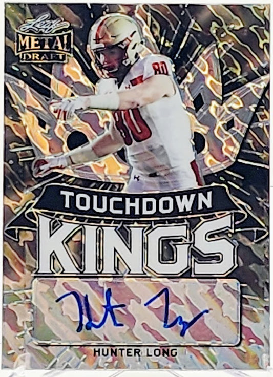 2021 Leaf Metal Draft Touchdown Kings Black Marbles 6/15 Hunter Long Rookies AUTO #TK-HL1