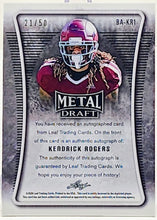 تحميل الصورة إلى عارض المعرض، 2022 Leaf Metal Draft #BA-KR1 KENDRICK ROGERS Rookie Auto Silver Wave /50