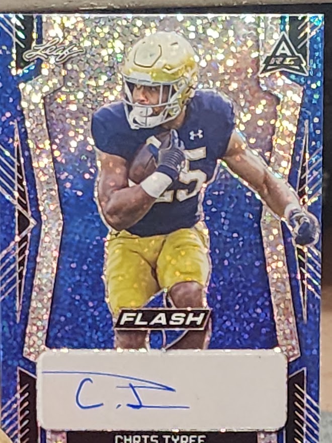 2022 Leaf Flash #BA-CT1 Chris Tyree Rookie Auto Blue Sparkles /25