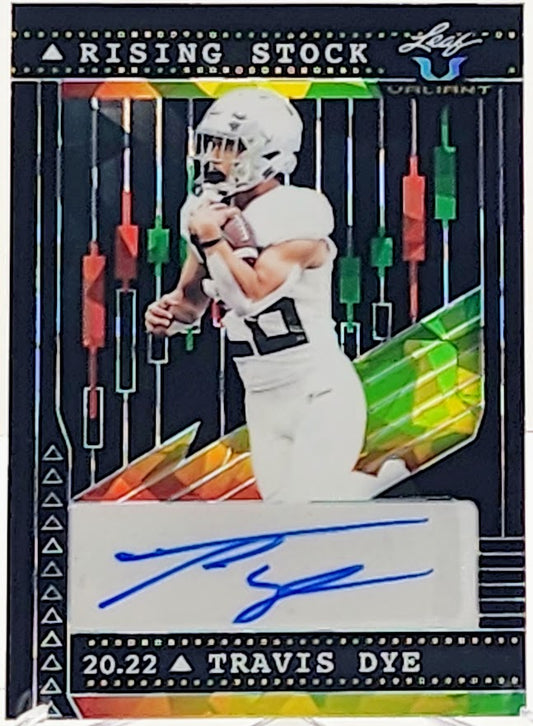 Travis Dye Crystal Black Autograph 1/3 2022 Leaf Valiant #RS-TD1