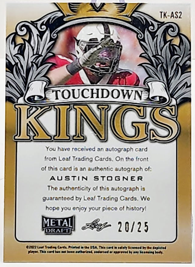 2022 Leaf Metal Draft Touchdown Kings Blue Shimmer /25 Austin Stogner Auto #TK-AS2