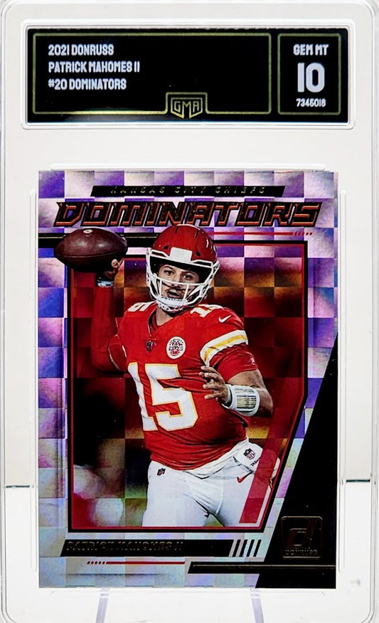 2021 Panini Donruss Dominators #20 Patrick Mahomes II Kansas City Chiefs GMA 10 GEM Mint