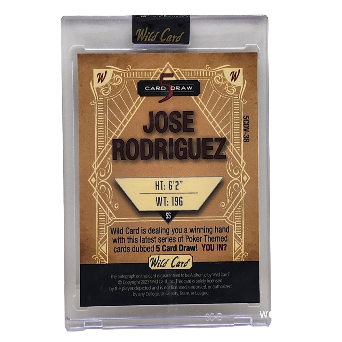 2023 Wild Card 5 Card Draw Auto 1/1 Jose Rodriguez #5CDCL-38 Phillies