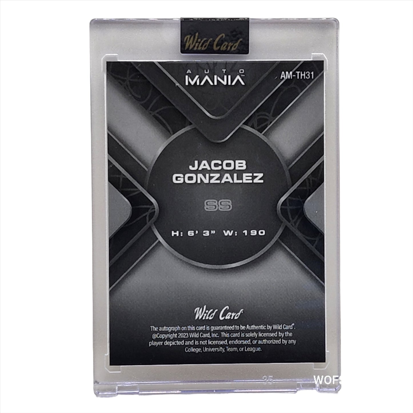 2023 Wild Card Auto Mania 3/3 Jacob Gonzalez #AM-TH31