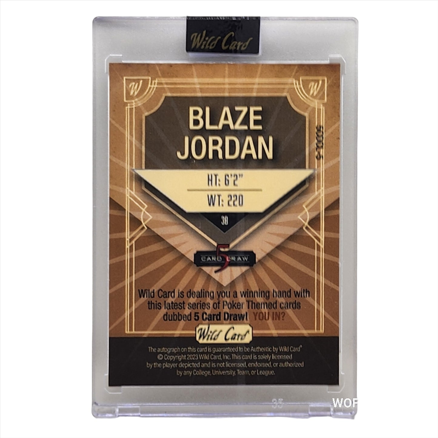 2023 Wild Card 5 Card Draw Auto Green 3/3 Blaze Jordan #5CDCL-5