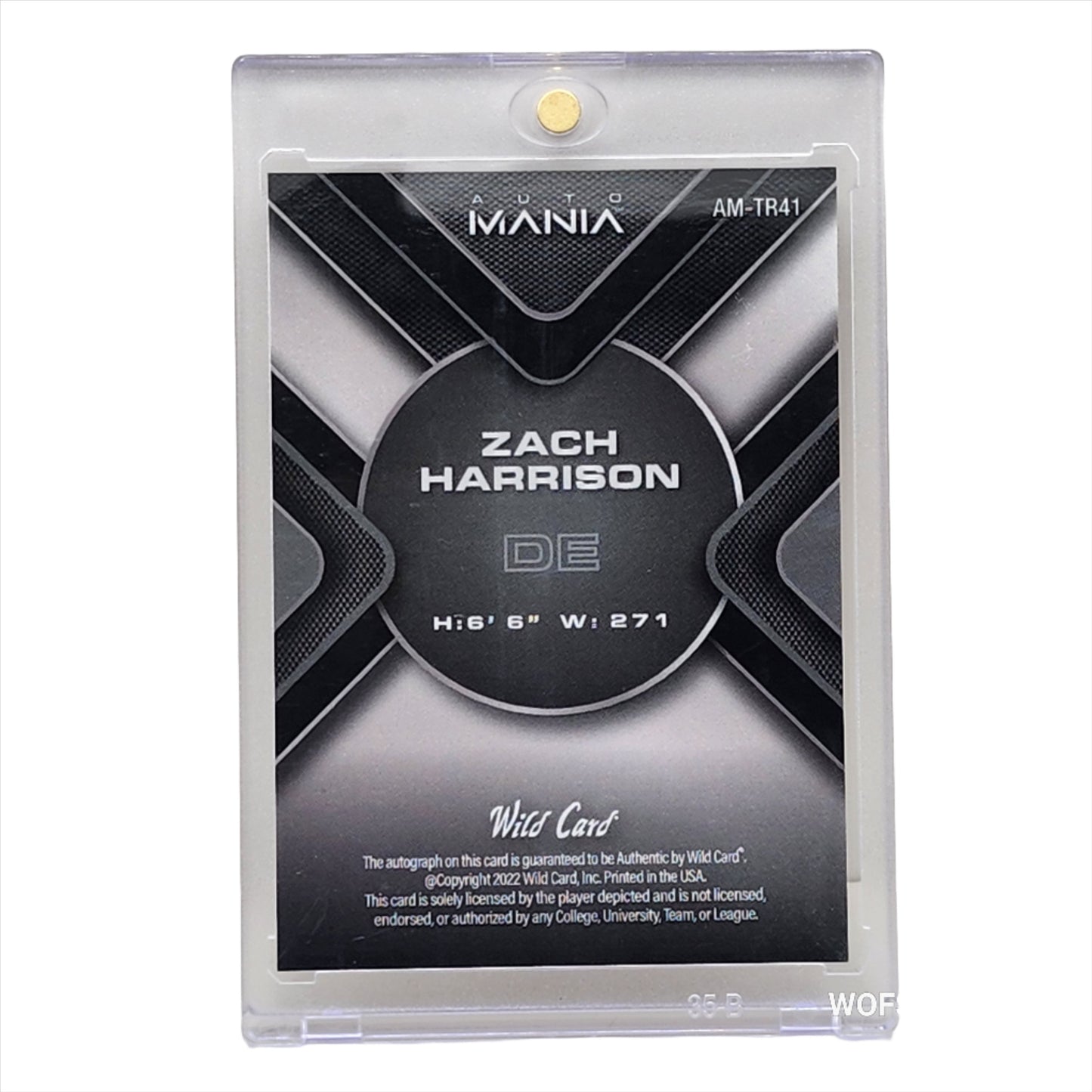 2022 Wild Card Auto Mania 1/3 Zach Harrison RC #AM-TR41 Ohio State Buckeyes