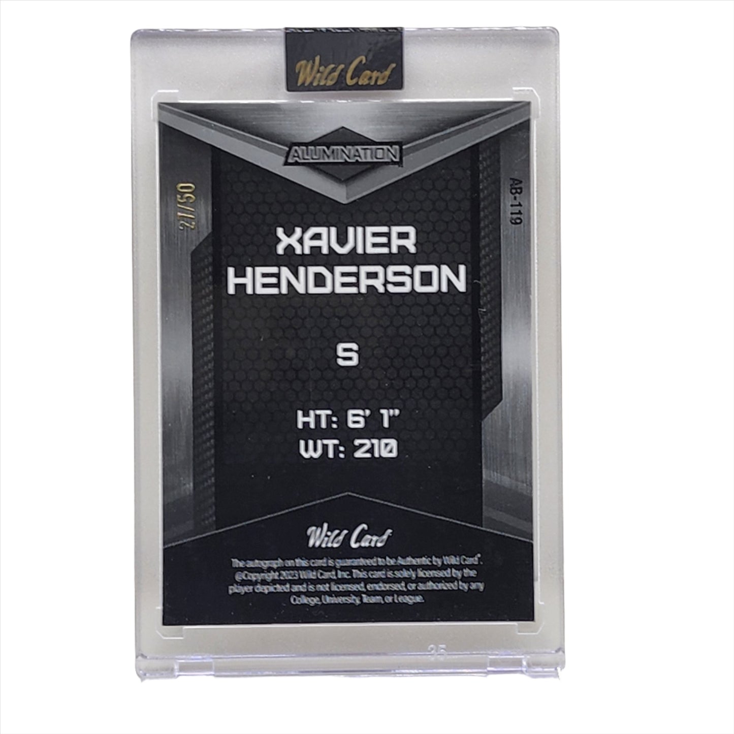 2023 Wild Card Alumination Gold Auto RC 37/50 Xavier Henderson #AB-119
