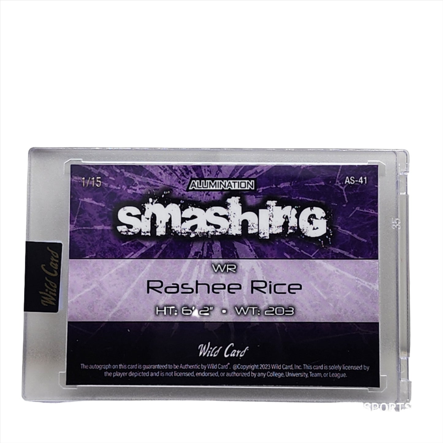 2023 Wild Card Alumination Smashing 1/15 Rashee Rice SMU Mustangs #AS-41
