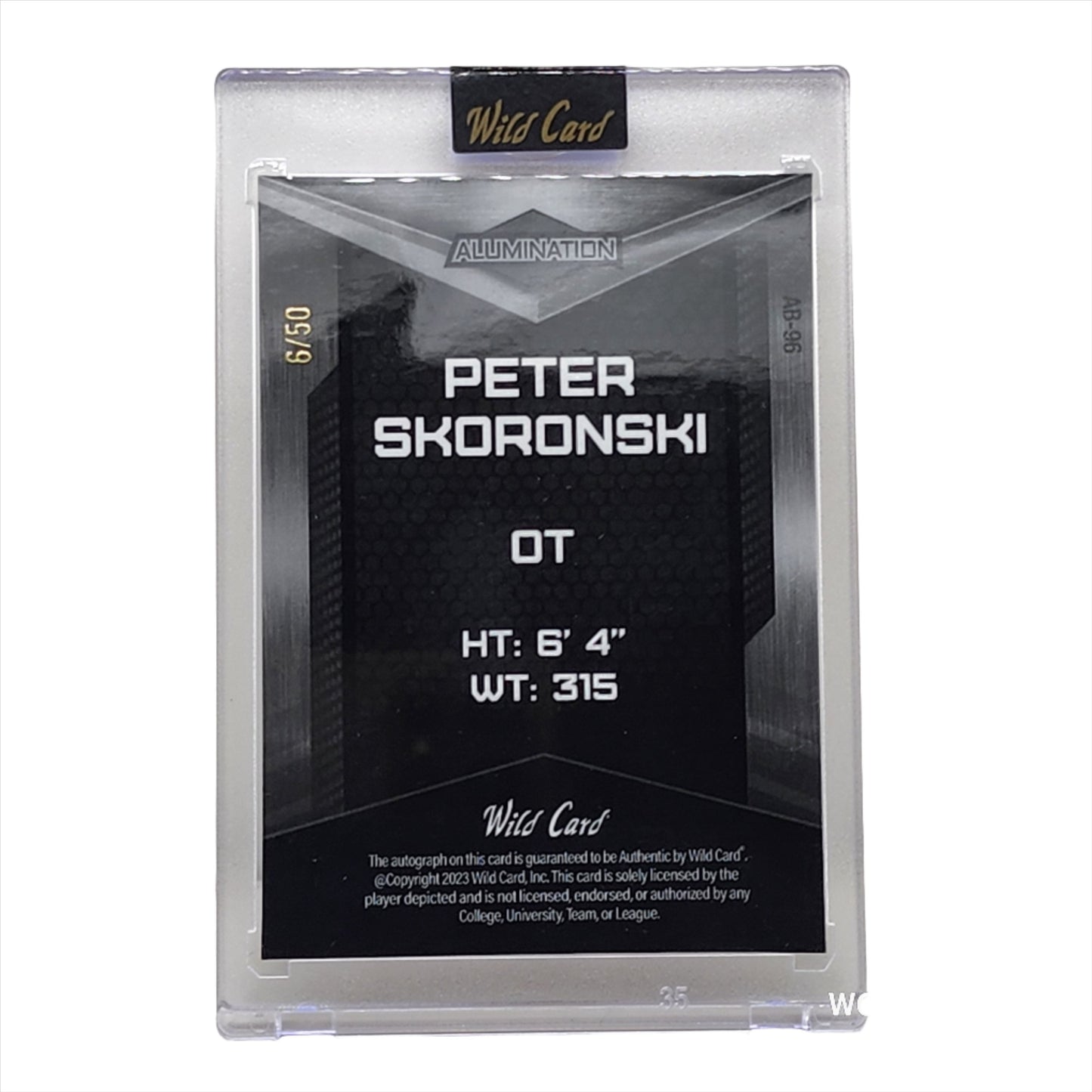 2023 Wild Card Alumination Auto 6/50 Peter Skoronski #AB-96