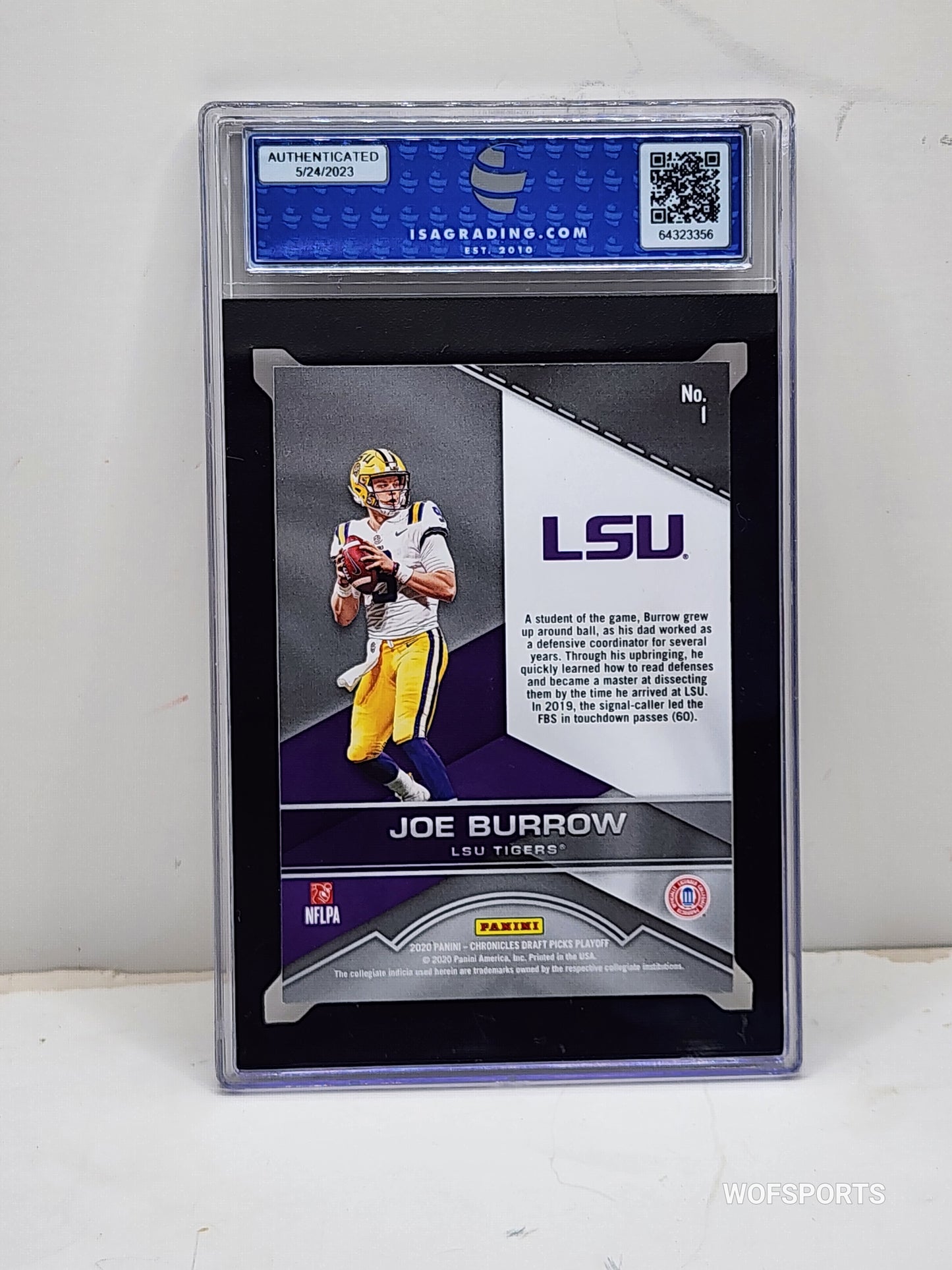 2020 Panini Chronicles Draft Pick Playoff Rookie Joe Burrow #1 LSU ISA Mint 9