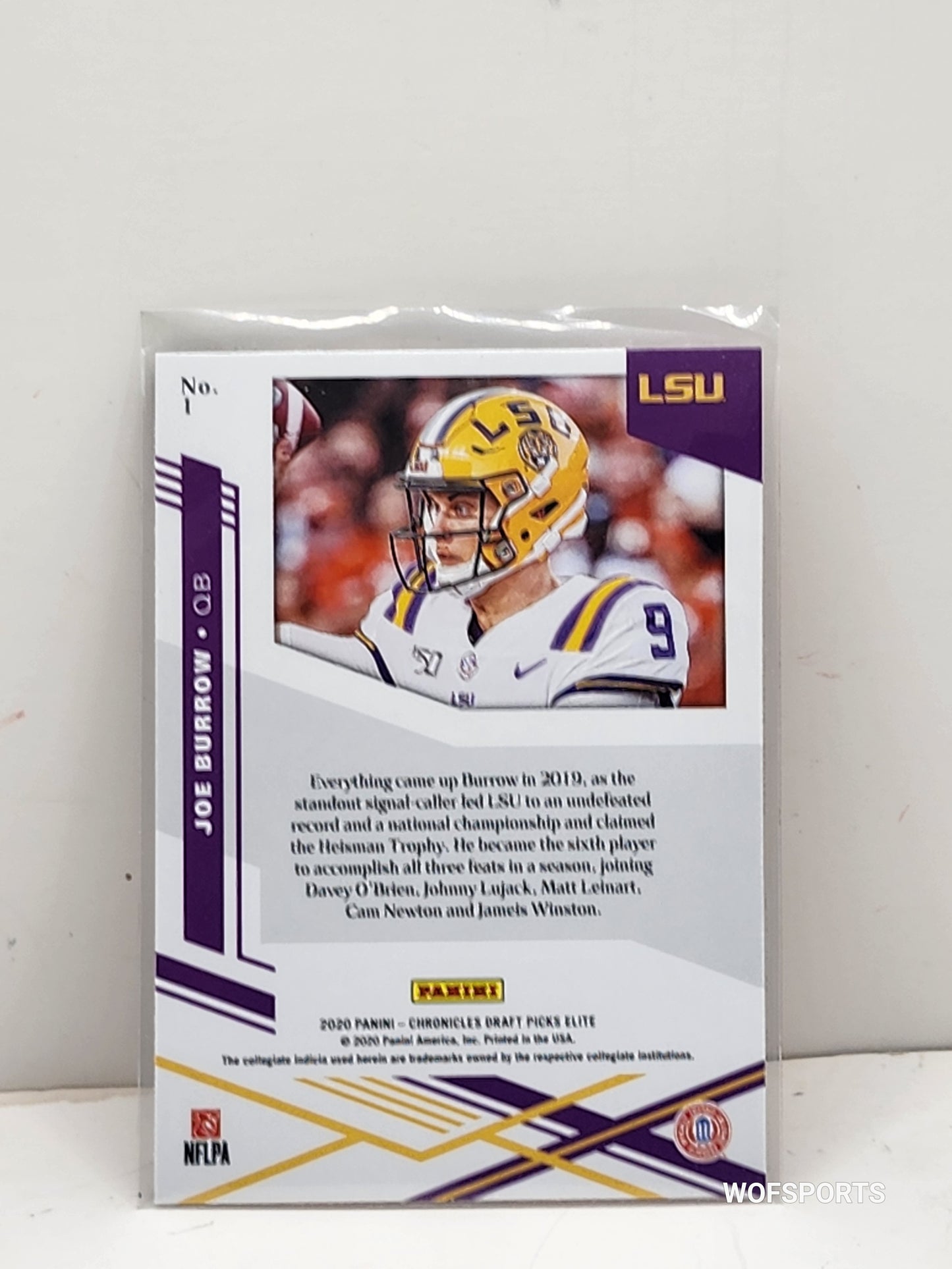 2020 Panini Chronicles Draft Pick Elite Red Rookie Joe Burrow #1 LSU