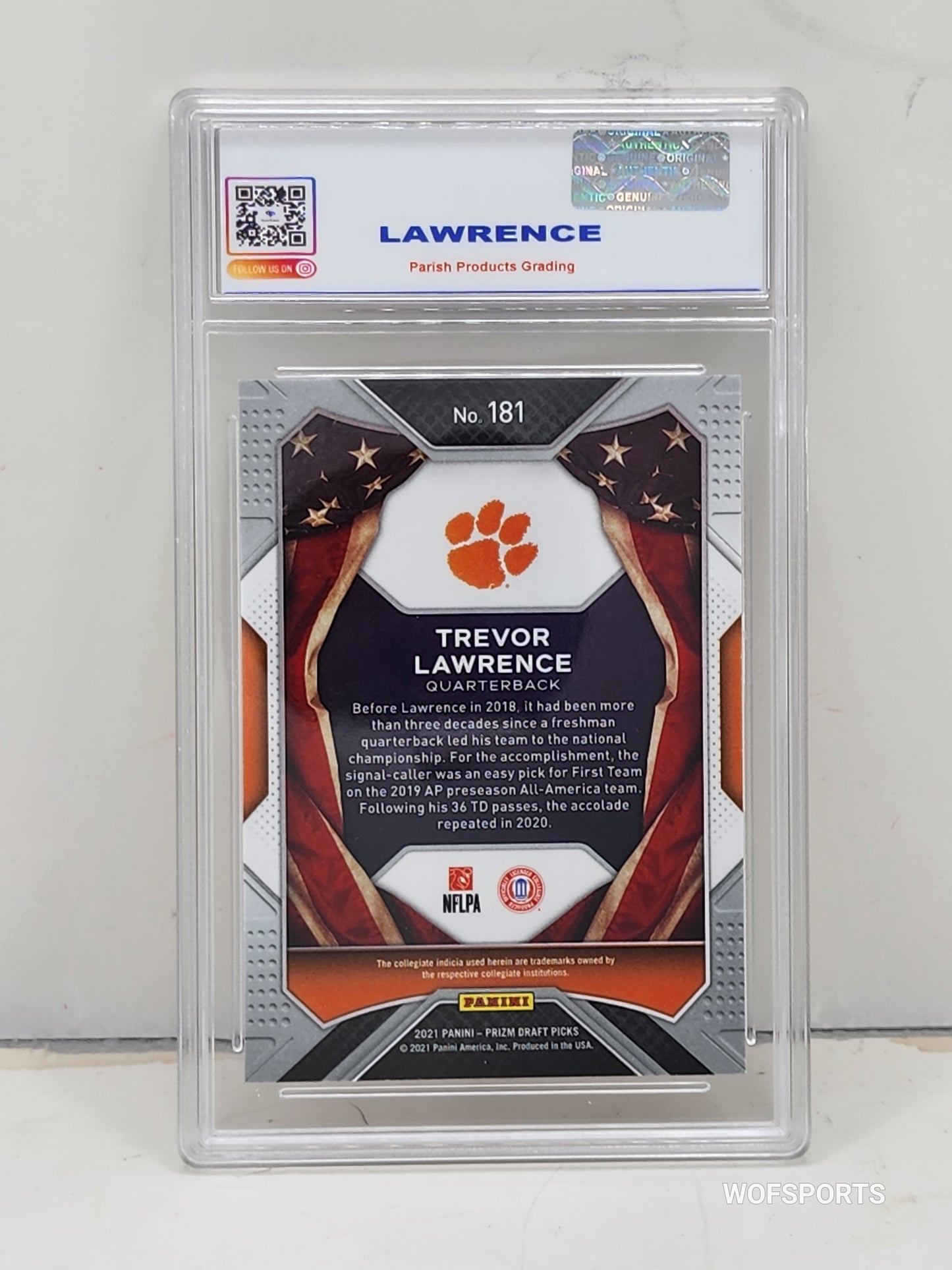 2021 Panini Prizm Draft Picks Trevor Lawrence Rookie #181 Jacksonville Jaguars Parish 9 Mint