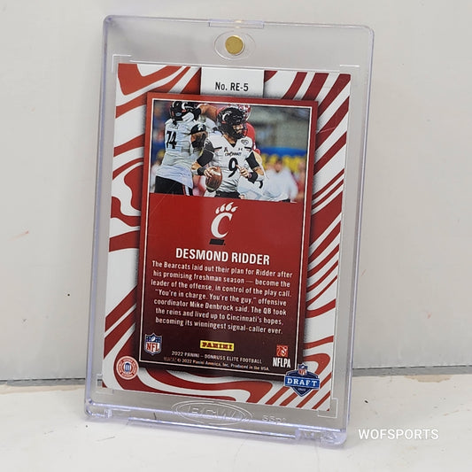 2022 Panini Donruss Elite Rookie Elitist Desmond Ridder #RE-5 Cincinnati