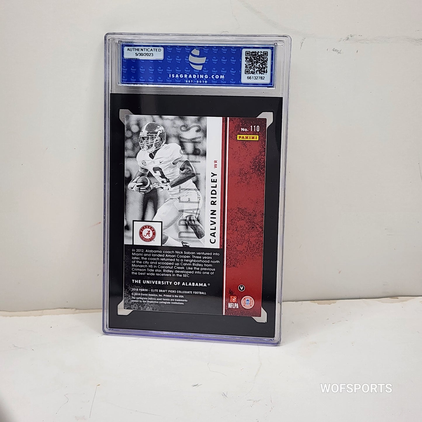 2018 Panini Elite Draft Picks Variation Purple Aspirations 39/99 Calvin Ridley #110 ISA Mint 9